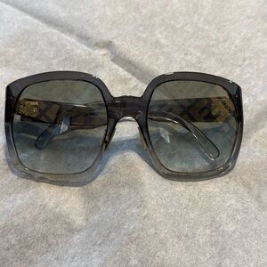 Fendi ladies  green sunglasses with FF on the lenses